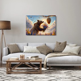 Kép - Medve és méhek (90x60 cm)