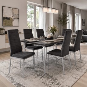 Jídelní židle, černá, látka, DCL-V5031 BK2