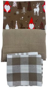 Konyharuhák karácsonyi Christmas barna 45x70cm 3 db TiaHome
