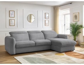 Világosszürke kinyitható sarokkanapé (variálható) Achille – Bobochic Paris