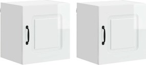 vidaXL Konyhaszekrény Kalmar 2 pcs Magas Fényű Fehér 40 x 31 x 40 cm