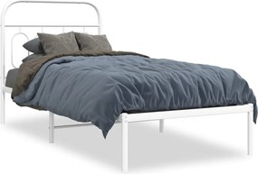 vidaXL fehér fém ágykeret fejtámlával 90x200 cm