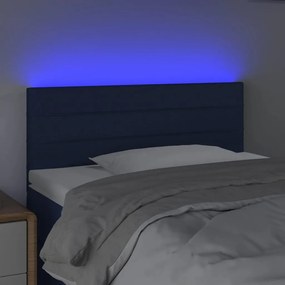 kék szövet LED-es fejtámla 90x5x78/88 cm