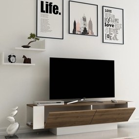 TV szekrény Matera - Walnut, White