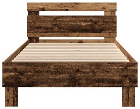 Ágykeret LED lámpákkal Régi fa 75x190 cm Mérnöki fa