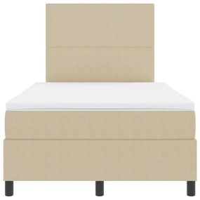 Box Spring Ágy matraccal, Világos Zöld Szürke, 120x200 cm, Vászon Anyag