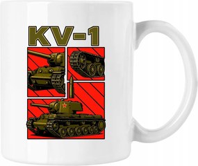 Szovjet tank bögre WW2 Kv 1 Fehér 330ml