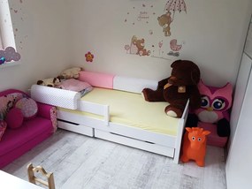 LU MIX gyerekágy ágyráccsal - fehér Méret: 140x70