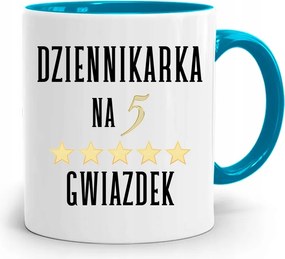 Kék Bögre Ajándék Riporter Újságírónak, fényképes nyomattal