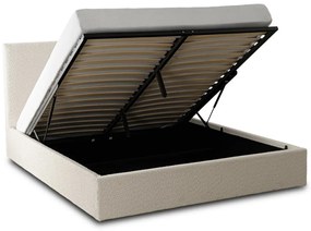 Krém Bouclé Franciaágy Ágyneműtartóval. 140x200 MARSYLIA