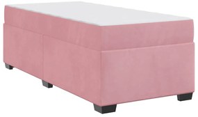 Ágykeret matraccal matracmal Rózsaszín 90 x 190 cm Bársony