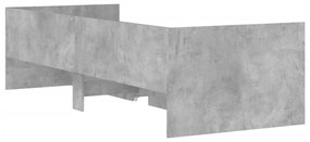 betonszürke ágykeret fiókokkal 100x200 cm