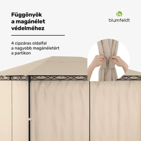 Mondo 3x4 pavilon fémkerettel és 4 oldalfallal