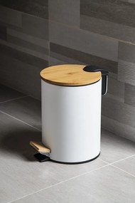 Aqualine, BAMBUSZ kerek szemeteskuka 5l, fehér, BI007