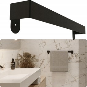 Fekete Törölközőtartó Rúd Grace Fém Fürdőszobai Akasztó 50 cm Fekete