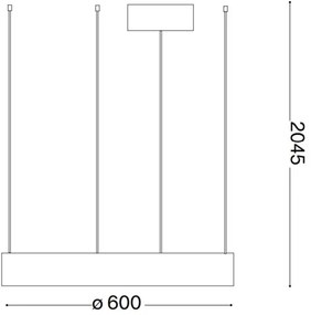Ideal Lux - LED Csillár zsinóron ORACLE LED/33W/230V 3000K átm. 60 cm CRI 90 fekete