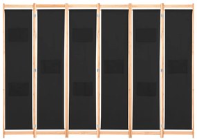 vidaXL fekete 6-paneles szövetparaván 240 x 170 x 4 cm