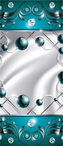 Fotótapéta Ezüst Türkiz gömbök Barokk kristályok 91x211 +ragasztó