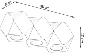Sollux SL.1010 - Mennyezeti lámpa WOODY 3xGU10/40W/230V