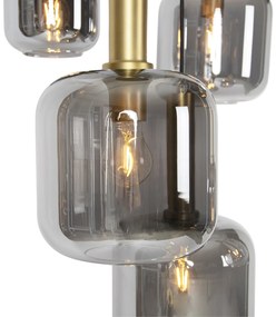 Okos függőlámpa fekete arannyal füstüveggel, 5 Wifi A60 - Zuzanna