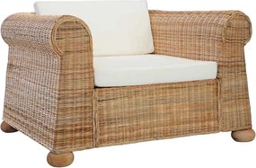 vidaXL természetes rattan fotel párnákkal