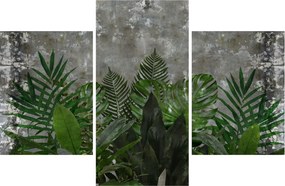 Kép - Betonfal növényekkel (90x60 cm)