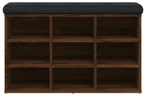 barna tölgy színű szerelt fa cipőtároló pad 82 x 32 x 50 cm
