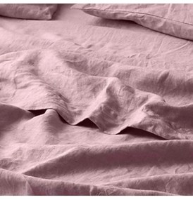 EMI fáradtrózsaszín lenvászon lepedő, Fix lepedő 140x240