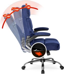 Forgószék sötétkék, bársony kárpittal. LONDON