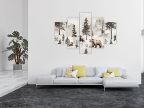 Kép - Erdő medvékkel (150x105 cm)