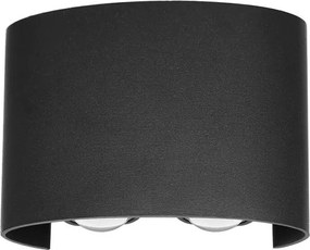 ITALUX OWL-451-2-BL ORTELO Modern Kültéri Fali Lámpa Fekete LED IP54