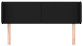 fekete szövet fejtámla szárnyakkal 147x16x78/88 cm