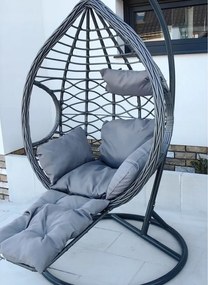 Szürke függőszék lábtartóval DOMINIKANA WAVES