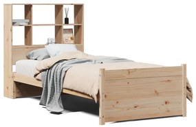 tömör fenyőfa könyvespolcos ágy matrac nélkül 90 x 190 cm