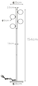 Lucide 45774/04/30 - Állólámpa TYCHO 4xG9/28W/230V fekete