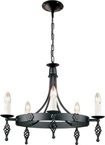 Elstead Lighting BELFRY BY5-BLACK Csillár 5x60W/E14