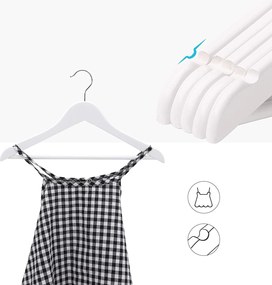 Kis méretű vállfa 35 cm, gyermek ruhaakasztók, 20 db-os csomag, fehér
