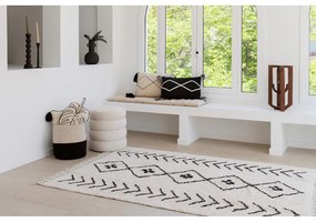 Krémszínű mosható kézi szövésű pamut szőnyeg 170x240 cm Bereber Rhombs – Lorena Canals