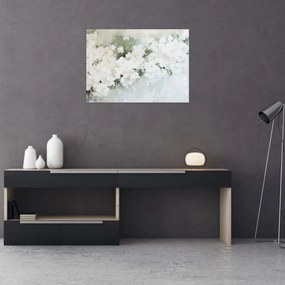 Üveg kép - Fehér virág absztrakció (70x50 cm)