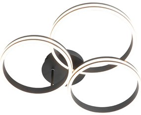 Mennyezeti lámpa fekete, beépített LED, 3 fokozatú fényerő-szabályozás, 3 lámpás - Navara