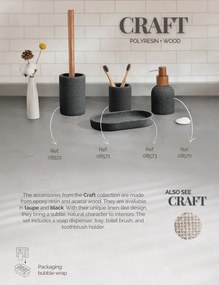 Erga Craft, álló fogkefe pohár, matt fekete, ERG-08571