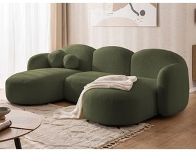 Zöld buklé (U alakú) sarokkanapé Orbit – Ropez