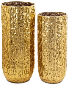 Kaspó 2 db-os szett, arany fém 92x40x40 80x34.5x34.5cm