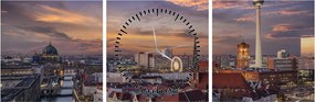 Kép - Naplemente Berlin felett (órával) (90x30 cm)