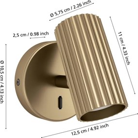 Eglo 902033 - PORTILLO fali spotlámpa 1xGU10/5W/230V aranyszínű