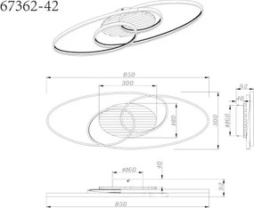 GLOBO 67362-42 ISHA I Modern LED Mennyezeti Lámpa IP20