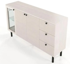 Norvik Bükk/Fehér polcos-fiókos komód, 160 cm