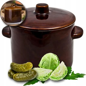 Fazék Fedővel Hordó Kő Savanyító Kerámiák 1,5L