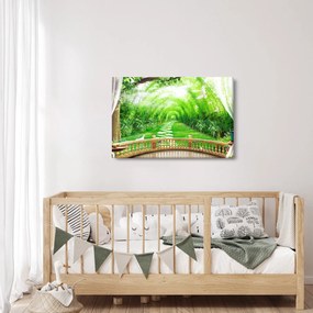 Kép - Trópusi kertre néző kilátás (90x60 cm)