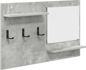 vidaXL Fali Kabáthorog polcokkal Beton Szürke 90 x 10 x 50 cm Faanyag